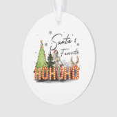 kerstcadeau favoriete ho Ho Ornament (voorkant)