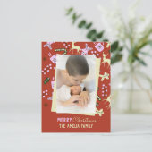 kerstcadeau feestdag feestelijke foto briefkaart (Staand voorkant)