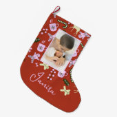 kerstcadeau feestdag feestelijke foto grote kerstsok (Voorkant (Hangend))