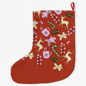 kerstcadeau feestdag feestelijke foto grote kerstsok (Achterkant)