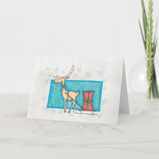 kerstcadeau feestdagen kaart (Voorkant)