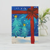 Kerstcadeau Feestdagenkaart (Staand voorkant)