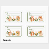 Kerstcadeau Feestelijk groen om van te genieten Rechthoekige Sticker (Vel)
