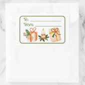Kerstcadeau Feestelijk groen om van te genieten Rechthoekige Sticker (Tas)