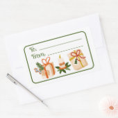 Kerstcadeau Feestelijk groen om van te genieten Rechthoekige Sticker (Envelop)