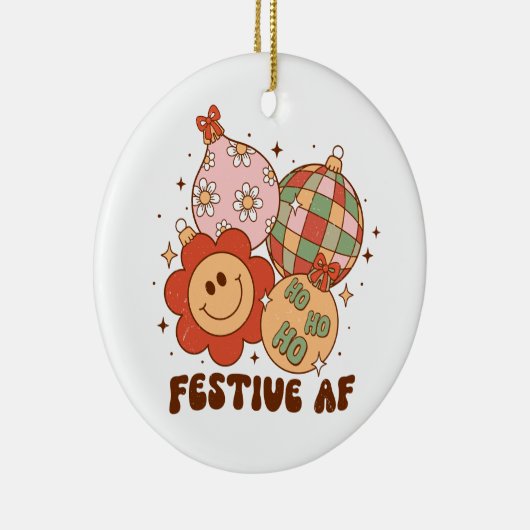 Kerstcadeau Feestelijke AF Keramisch Ornament (Rechts)