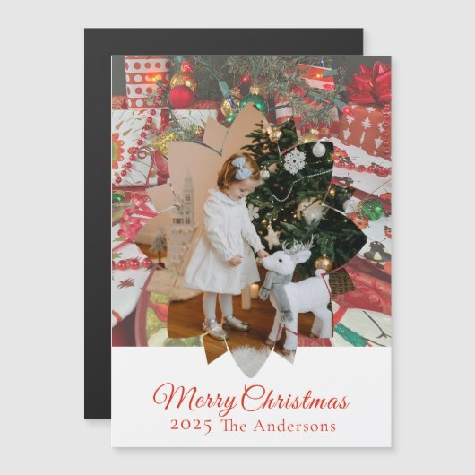 Kerstcadeau Foto Vakantie Magnetisch  (Voorkant / Achterkant)