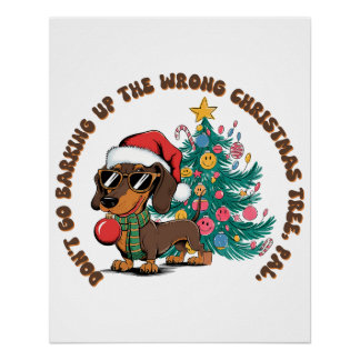 Kerstcadeau ga niet blaffen perfect poster