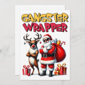 Kerstcadeau Gangster Verpakt Feestdagenkaart (Voorkant / Achterkant)