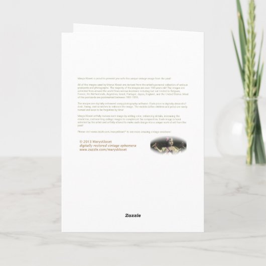 Kerstcadeau gekapte klavermeisje kerstkaart feestdagen kaart (Achterkant)