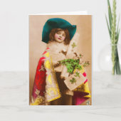 Kerstcadeau gekapte klavermeisje kerstkaart feestdagen kaart (Voorkant)