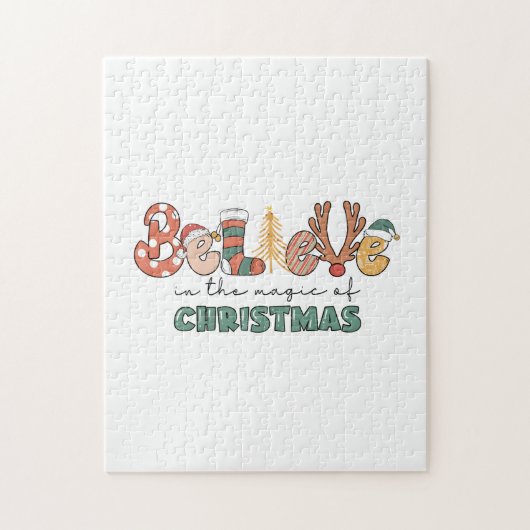 Kerstcadeau gelooft in de kerstavond legpuzzel (Verticaal)