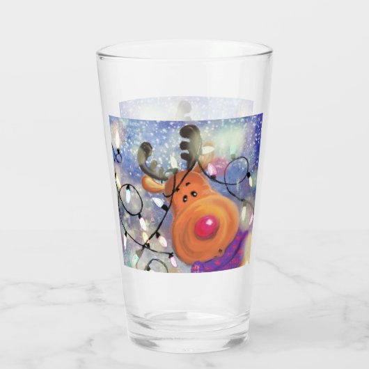 Kerstcadeau Gelukkig rendierglas Glas (Achterkant)