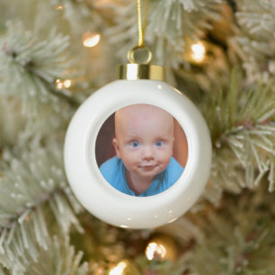 Kerstcadeau gepersonaliseerde familie foto keramische bal ornament