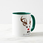 Kerstcadeau Gepersonaliseerde rendieren gezicht gr Mok (Voorkant rechts)