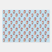 Kerstcadeau Gepersonaliseerde Santa Hat Face 3 Fot Inpakpapier Vel (Voorkant 3)