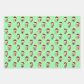 Kerstcadeau Gepersonaliseerde Santa Hat Face 3 Fot Inpakpapier Vel (Voorkant 2)