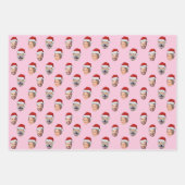 Kerstcadeau Gepersonaliseerde Santa Hat Face 3 Fot Inpakpapier Vel (Voorkant)