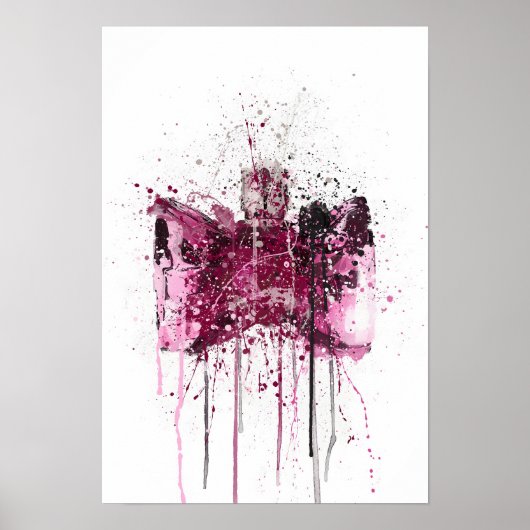 Kerstcadeau Geur Fles 'Bow' Poster (Voorkant)