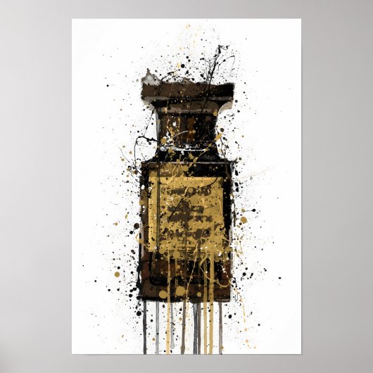 Kerstcadeau Geur Fles 'Obsidian' Poster (Voorkant)