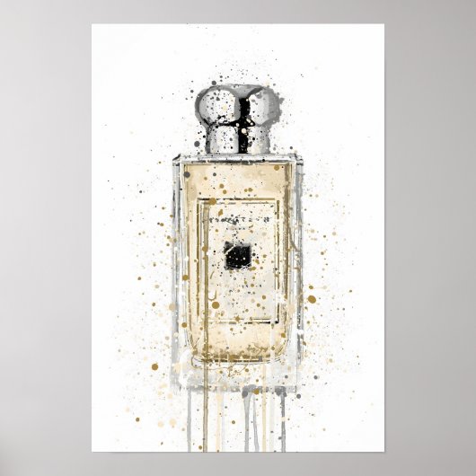 Kerstcadeau Geur Fles 'Pale Gold' Poster (Voorkant)
