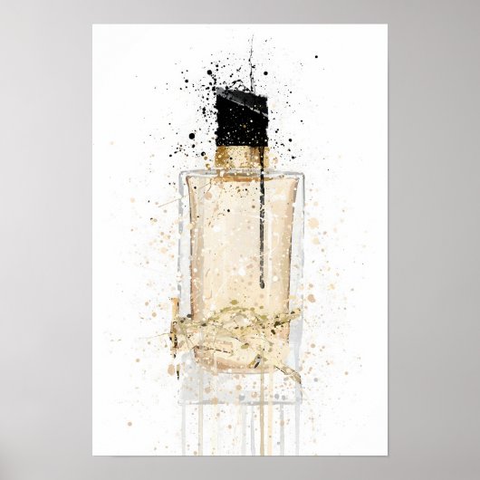 Kerstcadeau Geur Fles 'Platinum Gold' Poster (Voorkant)