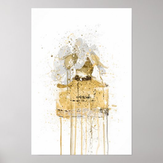 Kerstcadeau Geurflacon 'Geel' Poster (Voorkant)