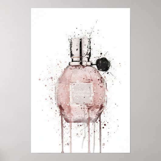 Kerstcadeau Geurflacon 'Pink Mauve' Poster (Voorkant)