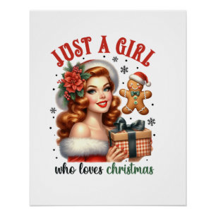 Kerstcadeau Gewoon Een Meisje Dat Van Kerst Mis Perfect Poster