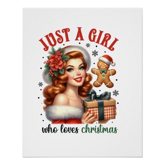 Kerstcadeau Gewoon Een Meisje Dat Van Kerst Mis Perfect Poster (Voorkant)