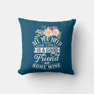 Kerstcadeau   Goede vriend en wat wijn Kussen