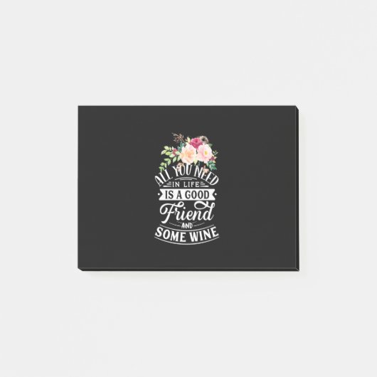 Kerstcadeau | Goede Vriend En Wat Wijn Post-it® Notes (Voorkant)