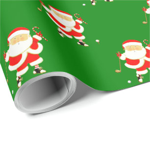 Kerstcadeau golf cadeaupapier