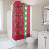 kerstcadeau gordijn Joy Red (In situ)