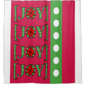 kerstcadeau gordijn Joy Red (Voorkant)