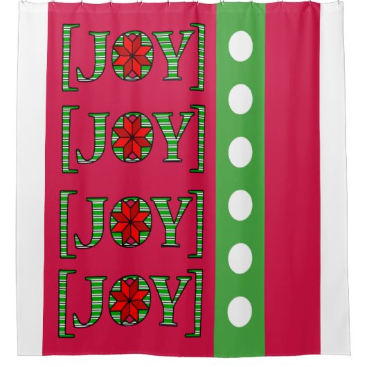 kerstcadeau gordijn Joy Red (Voorkant)