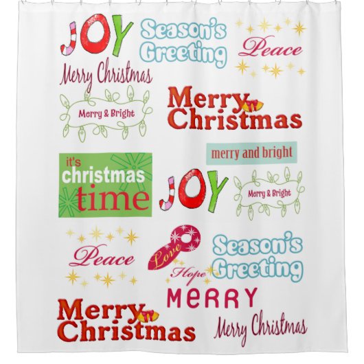 kerstcadeau gordijnvreugde douchegordijn (Voorkant)