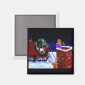 Kerstcadeau Grappig Leuke Kat Kunst Creationarts Magneet (Voorkant / Achterkant)