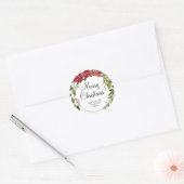 Kerstcadeau Groen Rood Kransticker Ronde Sticker (Envelop)