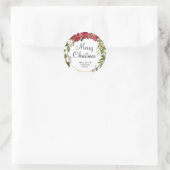 Kerstcadeau groene rode kransstickers ronde sticker (Tas)