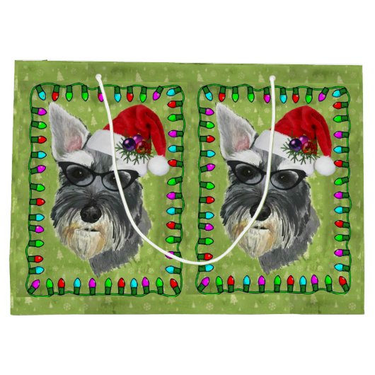 kerstcadeau groot - Schnauzer Groot Cadeauzakje (Achterkant)