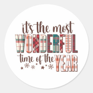 Kerstcadeau Het is de mooiste tijd van het jaar Ronde Sticker
