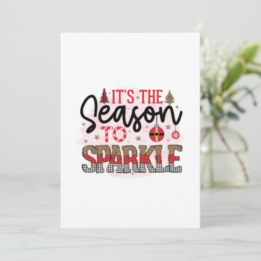 Kerstcadeau Het Is De Tijd Om Te Schitteren Kaart (Staand voorkant)