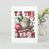 Kerstcadeau Het Is Het Seizoen Hete Chocolade Feestdagenkaart (Staand voorkant)