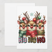 Kerstcadeau Ho Ho Ho Feestdagenkaart (Voorkant / Achterkant)