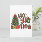 Kerstcadeau Ho Ho Ho Feestdagenkaart (Staand voorkant)