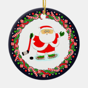Kerstcadeau-hockey keramische ornament