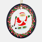 Kerstcadeau-hockey keramische ornament (Links)