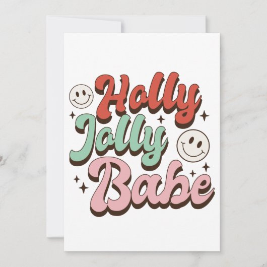Kerstcadeau Holly Jolly Babe Kaart (Voorkant)
