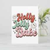 Kerstcadeau Holly Jolly Babe Kaart (Staand voorkant)